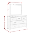 Pemberly Row Transitional 7-Drawer Wood Dresser and Mirror Set in Gray
