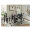 Pemberly Row Transitional Black 5PC Counter Height Dining Set