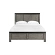 Pemberly Row Transitional Wood Queen Panel Bed in Gray Finish