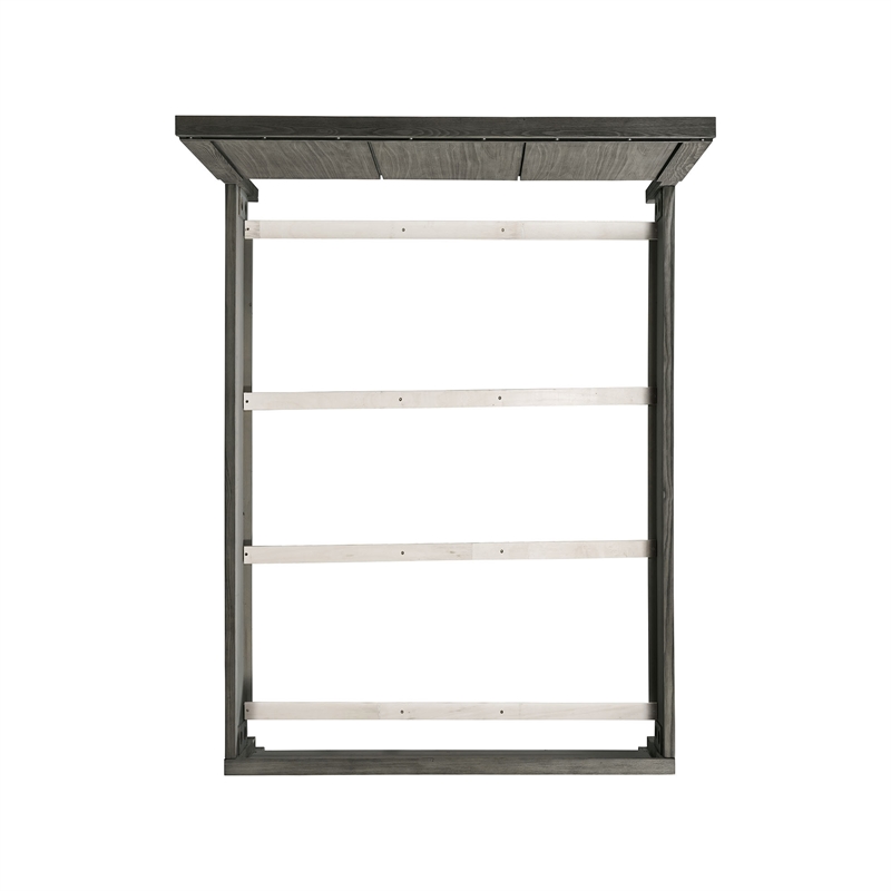 Pemberly Row Transitional Wood Queen Panel Bed in Gray Finish