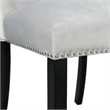 Pemberly Row Transitional White Marble 5PC Dining Set with Gray Chairs