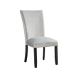 Pemberly Row Transitional White Marble 5PC Dining Set with Gray Chairs