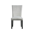 Pemberly Row Transitional White Marble 5PC Dining Set with Gray Chairs