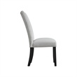 Pemberly Row Transitional White Marble 5PC Dining Set with Gray Chairs