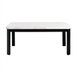Pemberly Row Transitional White Marble Standard Height Dining Table