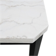Pemberly Row Transitional White Marble Standard Height Dining Table