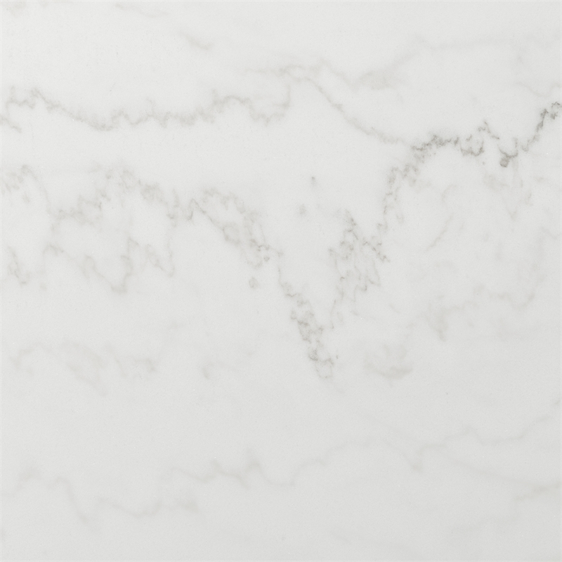 Pemberly Row Transitional White Marble Standard Height Dining Table