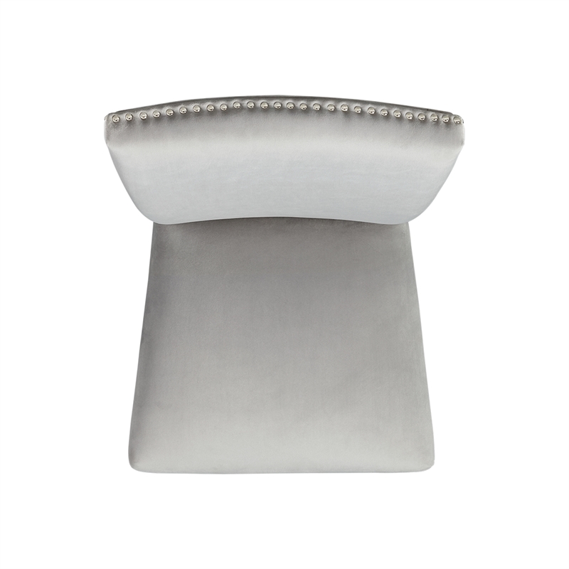 Pemberly Row Transitional Gray Velvet Counter Height Chair Set