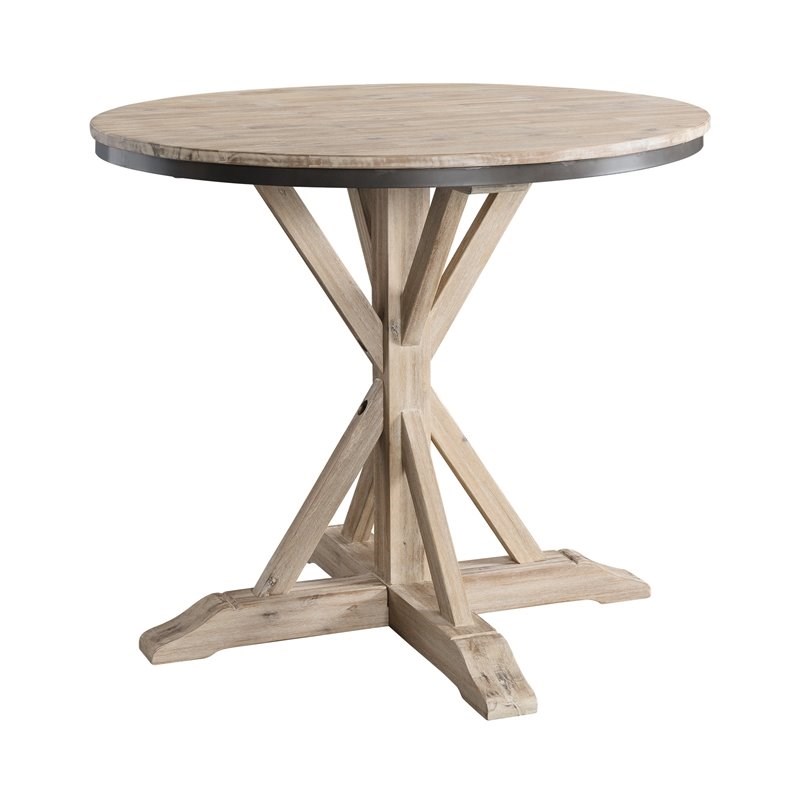 Pemberly Row Transitional Round Counter Height Dining Table in Natural
