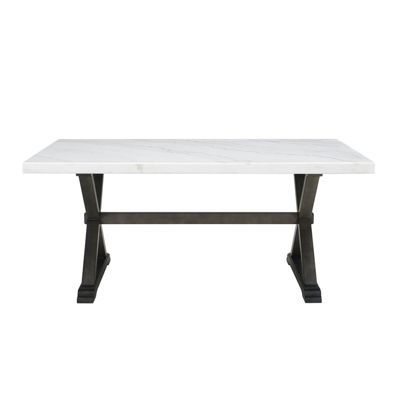 Pemberly Row Transitional 5 PC Marble Top Dining Set-Table & Four Chairs