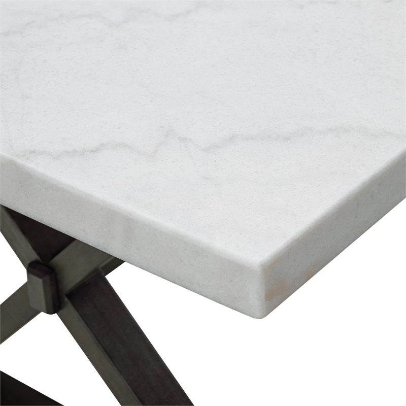 Pemberly Row Transitional 5 PC Marble Top Dining Set-Table & Four Chairs