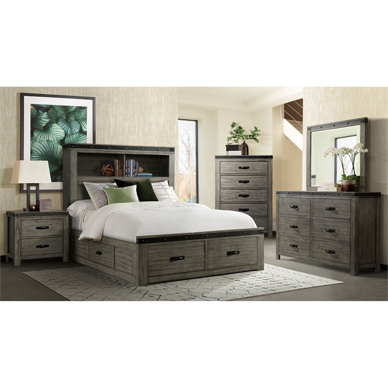 Pemberly Row Transitional Wood Youth Full Platform Storage Bed