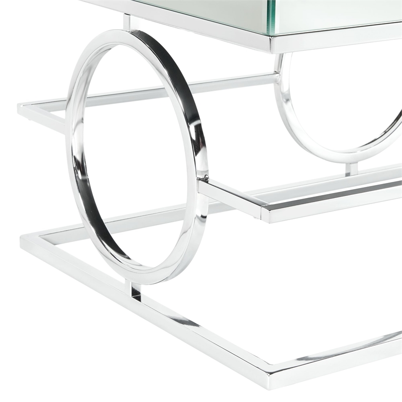 Pemberly Row Transitional 2PC Occasional Table Set in Chrome