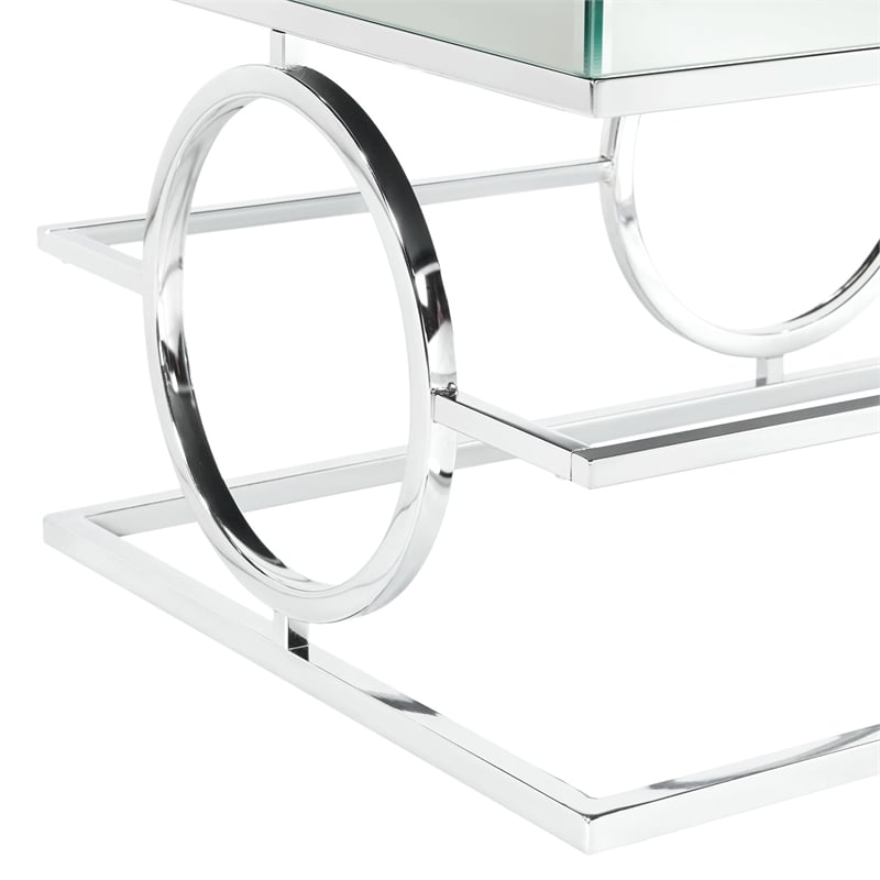 Pemberly Row Transitional 3PC Occasional Table Set in Chrome