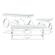 Pemberly Row Transitional 3PC Occasional Table Set in Chrome