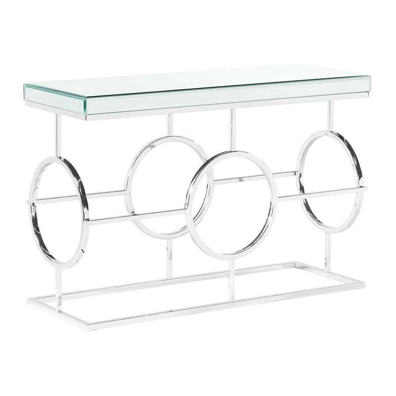 Pemberly Row Transitional 3PC Occasional Table Set in Chrome