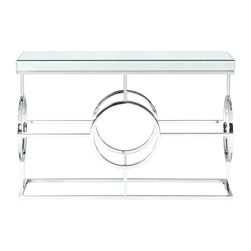 Pemberly Row Transitional 3PC Occasional Table Set in Chrome