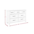 Pemberly Row Farmhouse Seven Spacious Drawers Dresser in White