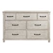 Pemberly Row Farmhouse Seven Spacious Drawers Dresser in White