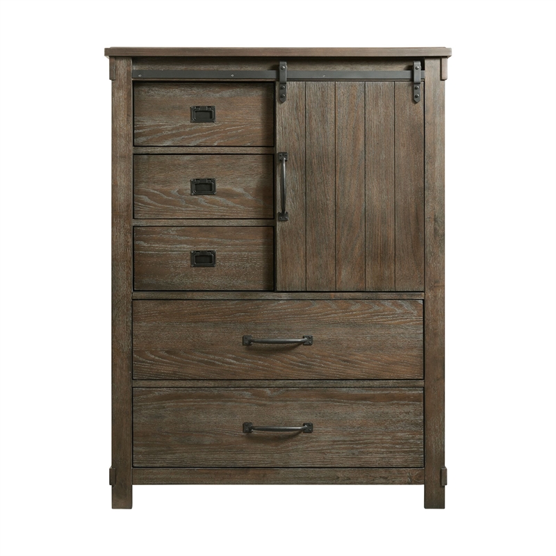 Pemberly Row Farmhouse Five Spacious Drawers Gentlemen's Chest