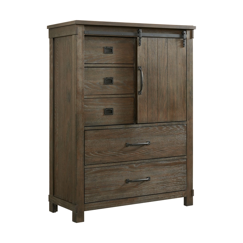 Pemberly Row Farmhouse Five Spacious Drawers Gentlemen's Chest