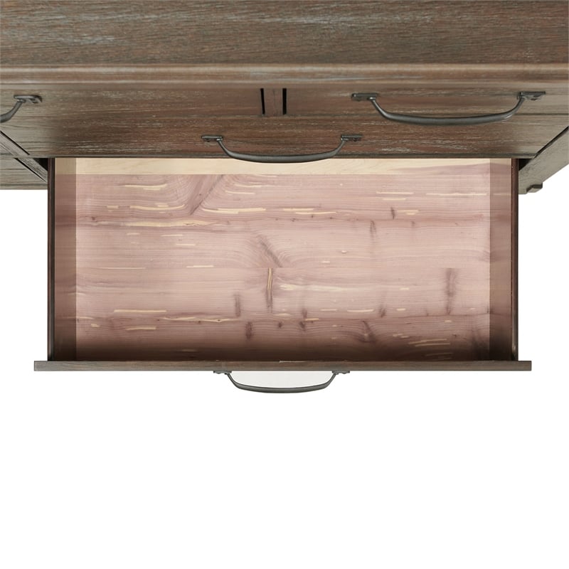 Pemberly Row Farmhouse Seven Spacious Drawers Dresser in Brown