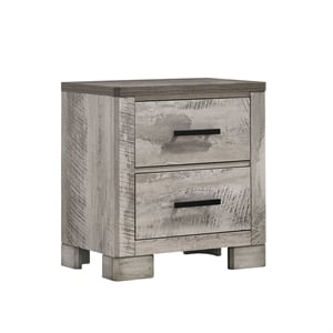 Pemberly Row Transitional Two Spacious Drawers Nightstand in Gray