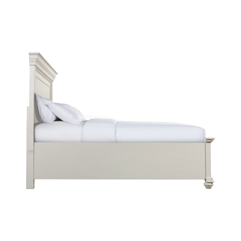 Pemberly Row Transitional Wood Queen Platform Storage Bed in White