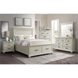 Pemberly Row Transitional Wood Queen Platform Storage Bed in White