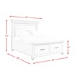 Pemberly Row Transitional Wood Queen Platform Storage Bed in White