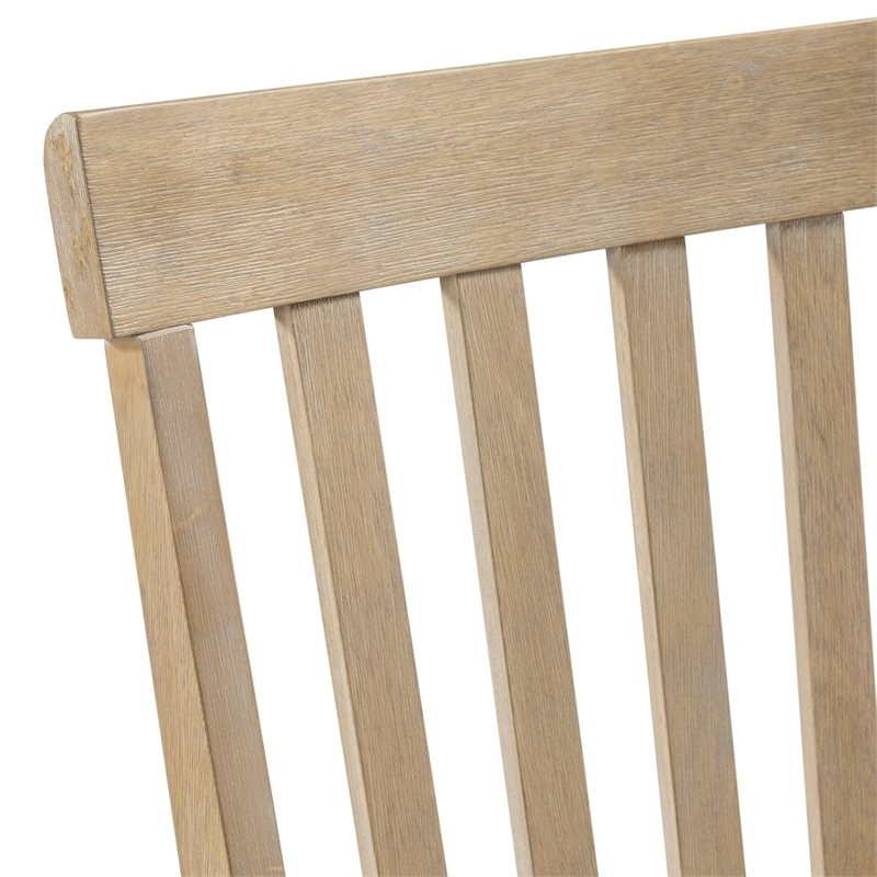 Pemberly Row Transitional Slat Back Chair Set in Natural Finish