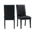 Pemberly Row Transitional Faux Leather Side Chair Set in Black