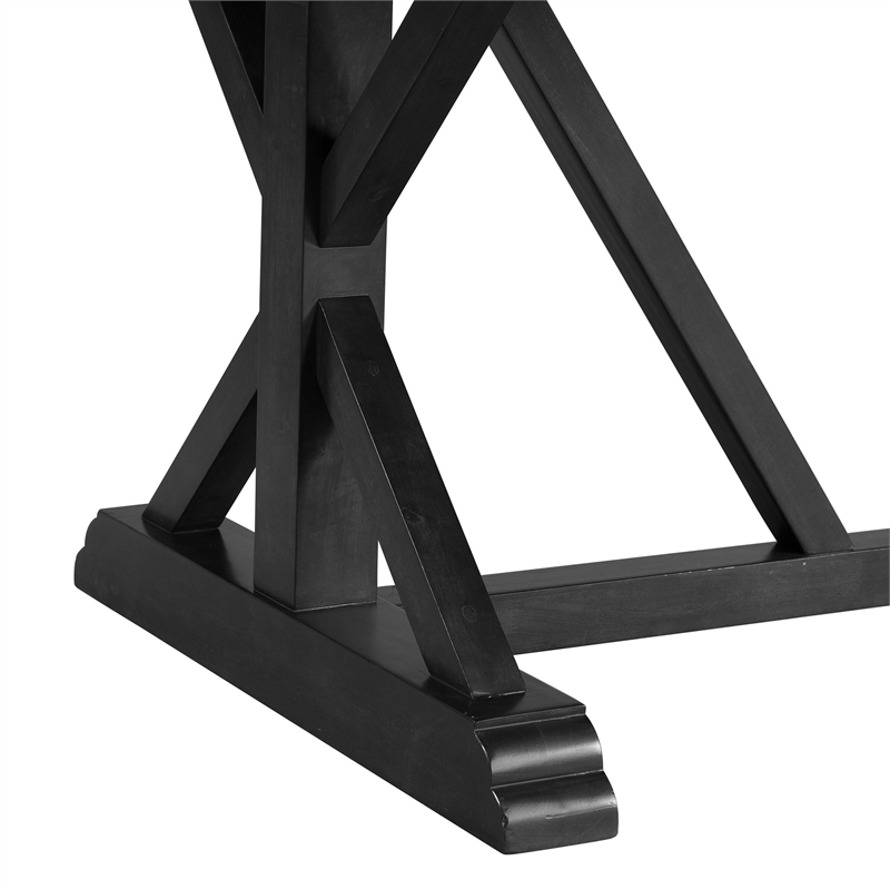 Pemberly Row Transitional 5PC Standard Height Dining Set in Charcoal