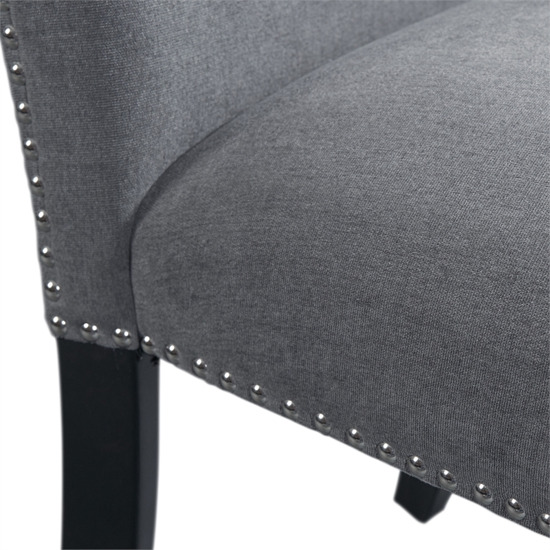 Pemberly Row Transitional 5PC Standard Height Dining Set in Charcoal