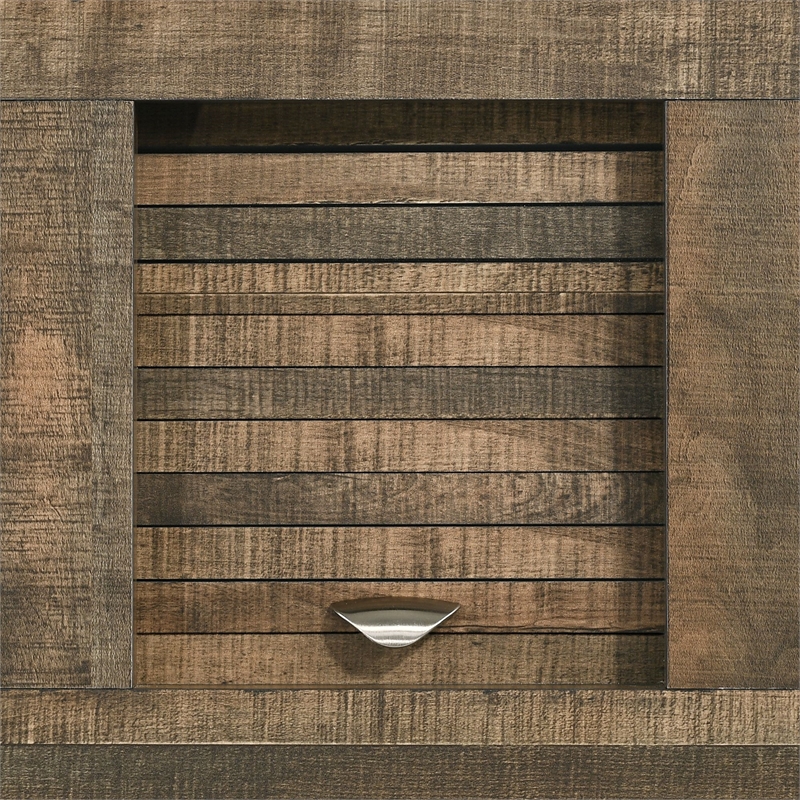 Pemberly Row Transitional King Bookcase Panel Bed with Bluetooth