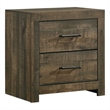 Pemberly Row Transitional Two Spacious Drawers Nightstand in Brown