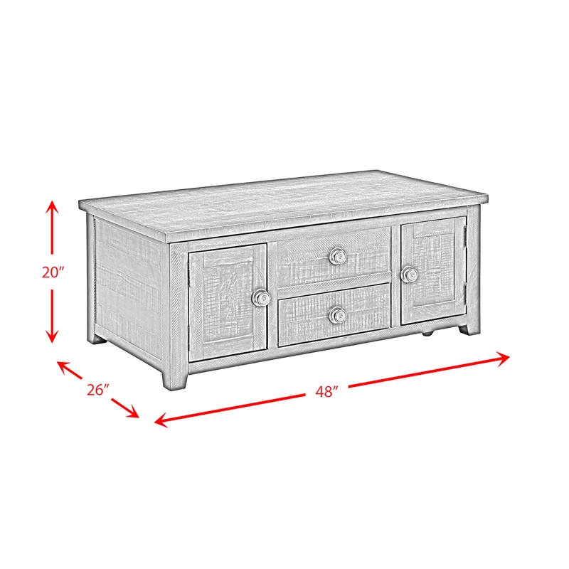 Pemberly Row Transitional 2-Drawer Coffee Table with Lift Top