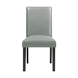 Pemberly Row Transitional Faux Leather Dining Side Chair Set in Gray