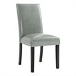 Pemberly Row Transitional Faux Leather Dining Side Chair Set in Gray