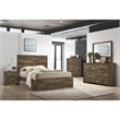 Pemberly Row Transitional Wood King Panel Bed in Brown Finish