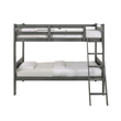 Pemberly Row Transitional Wood Twin Over Twin Bunk Bed in Gray
