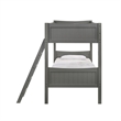 Pemberly Row Transitional Wood Twin Over Twin Bunk Bed in Gray