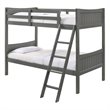 Pemberly Row Transitional Wood Twin Over Twin Bunk Bed in Gray