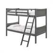 Pemberly Row Transitional Wood Twin Over Twin Bunk Bed in Gray