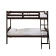 Pemberly Row Transitional Twin Over Twin Bunk Bed in Espresso