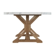 Pemberly Row Standard Height Rectangular Dining Table in White Marble