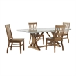 Pemberly Row 5PC Rectangular Dining Set in White-Table & Four Chairs