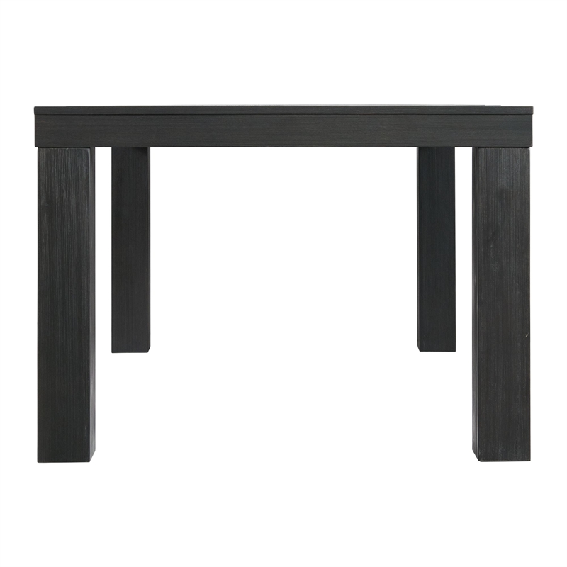 Pemberly Row Transitional Rectangle Dining Table in Black Wood
