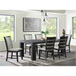 Pemberly Row Transitional Rectangle Dining Table in Black Wood