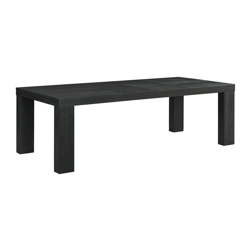 Pemberly Row Transitional Rectangle Dining Table in Black Wood